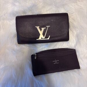 Louis Vuitton Taurillon Vivienne LV Long Clutch / Wallet Purple & Silver